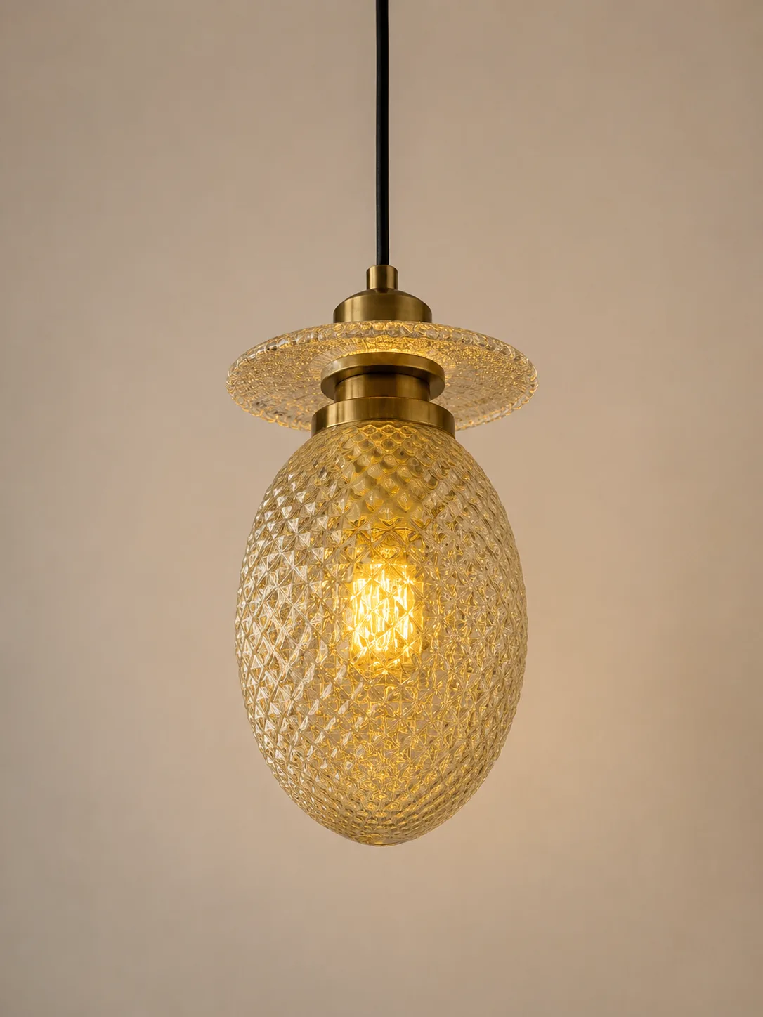 Amber Pineapple Glass Pendant