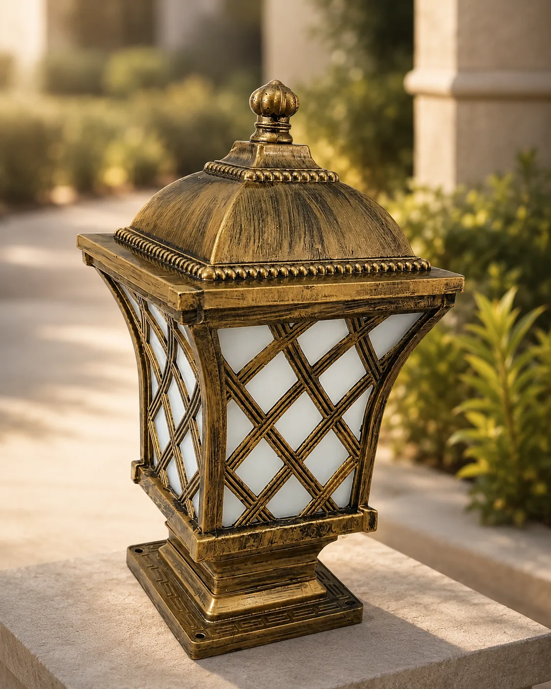 Antique Gold Pillar Lantern