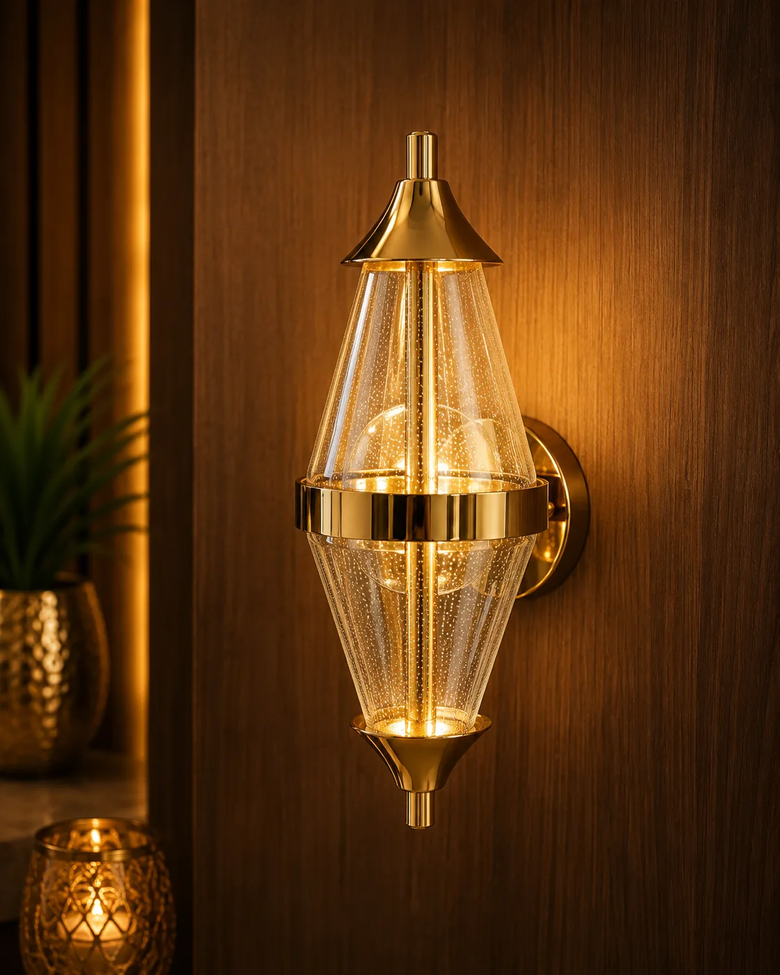 Brass Lantern Wall Sconce