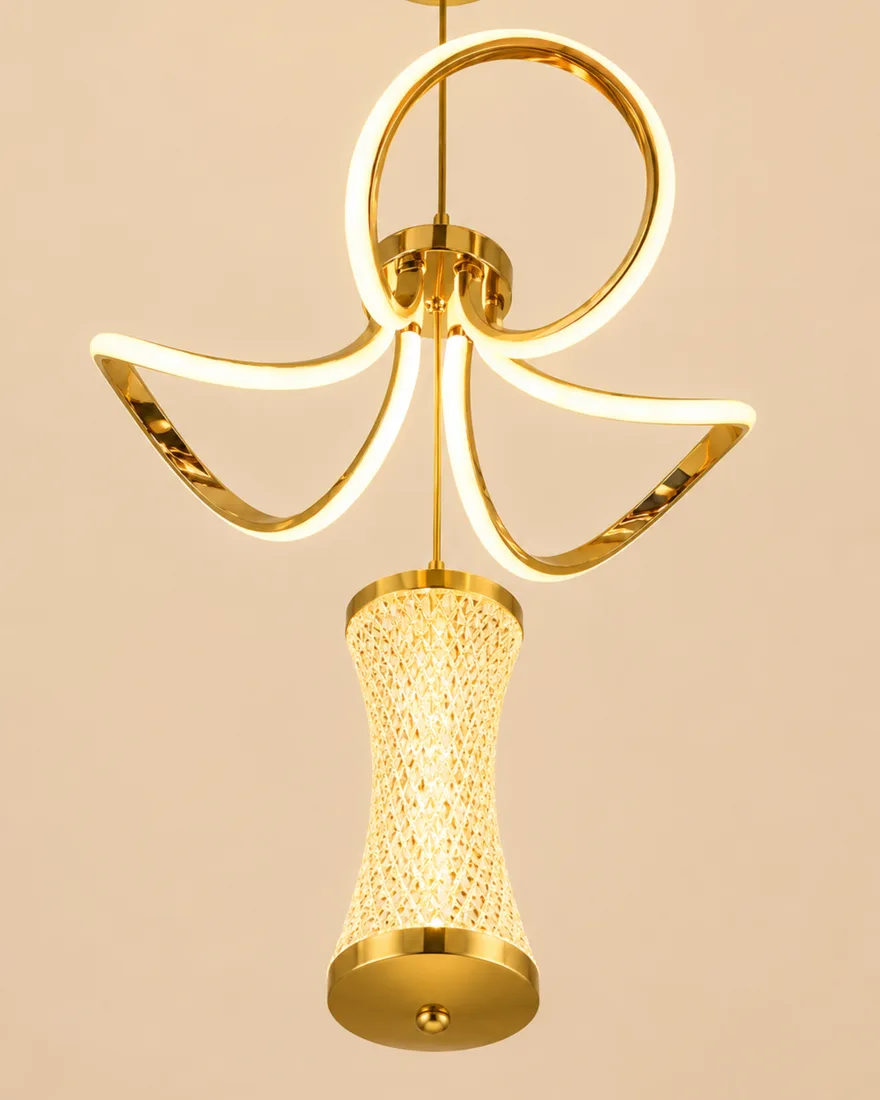 Cascade Gold LED Ribbon Pendant