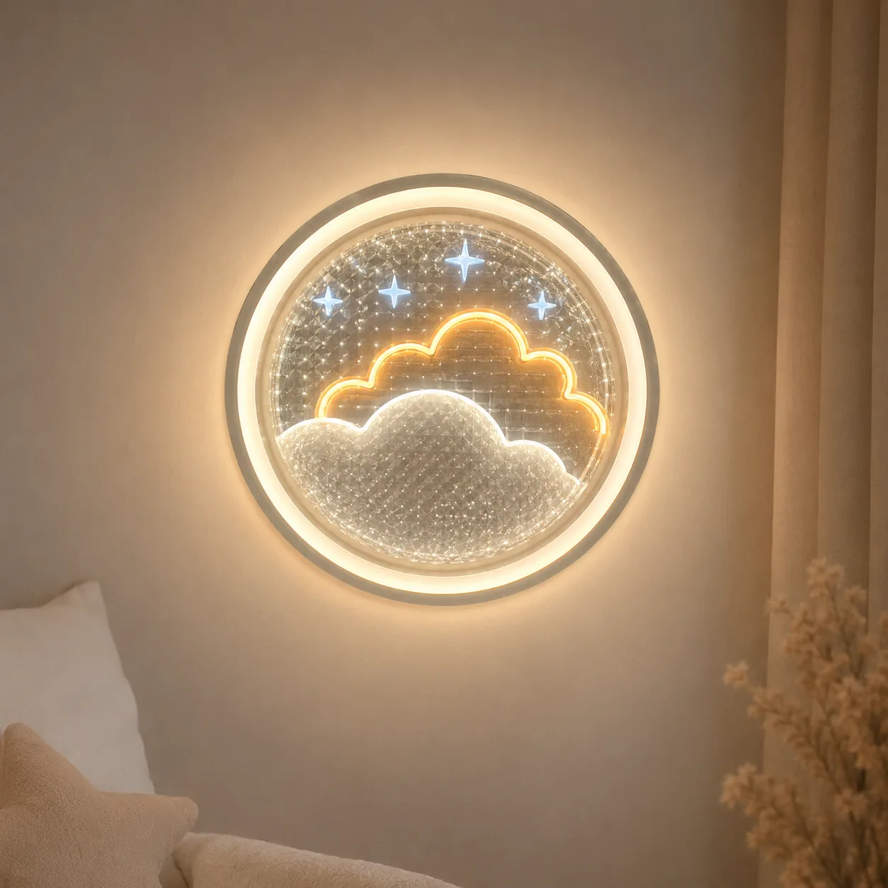 Cloud & Moon Nursery Wall Light
