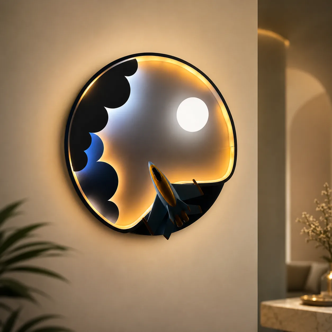 Crescent Ring LED Wall Light