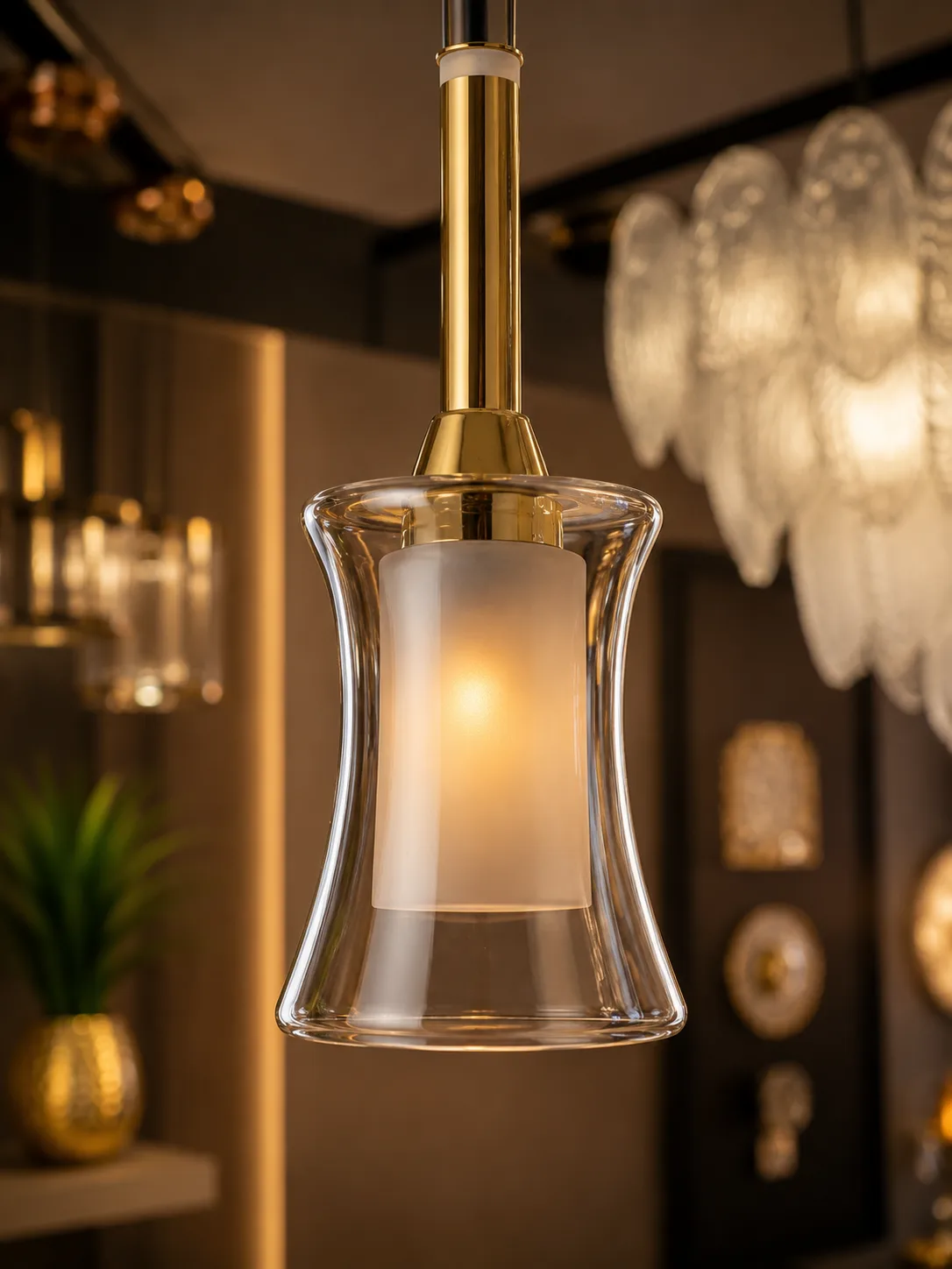 Frosted Bell Pendant Light
