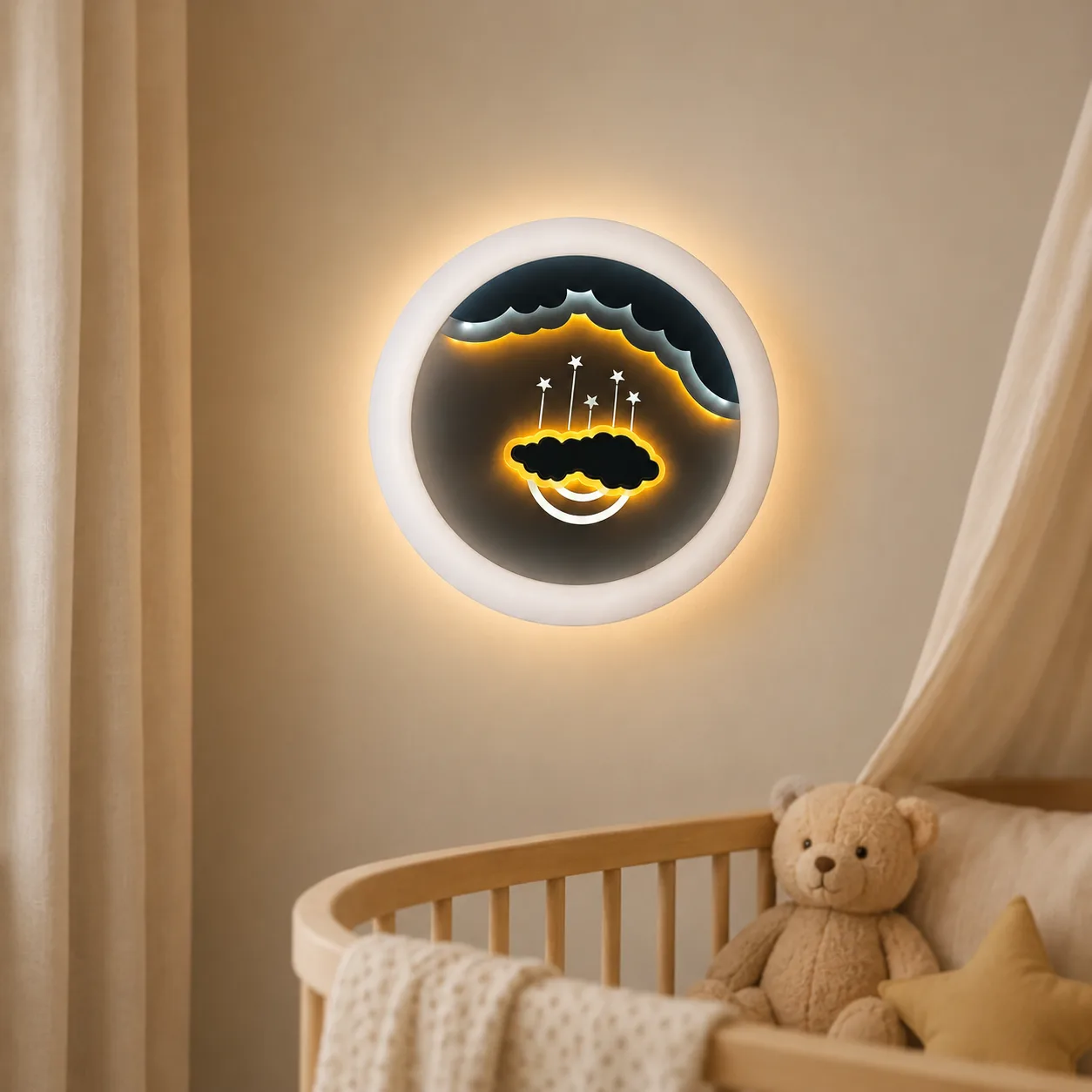 Golden Leaf Ring Wall Light