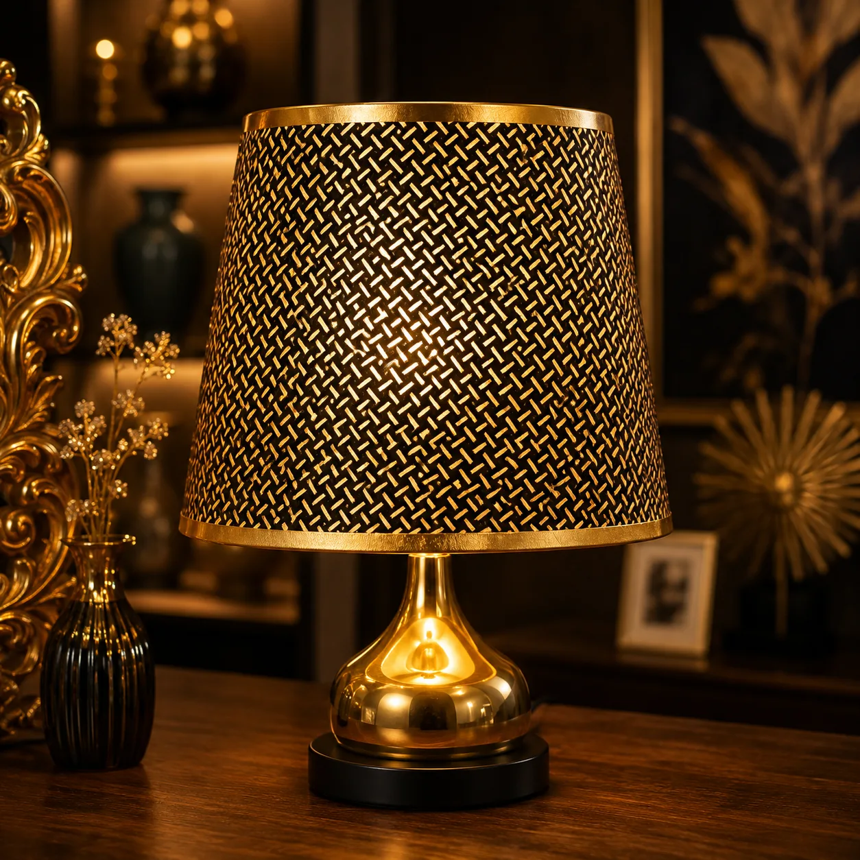 Golden Mesh Table Lamp