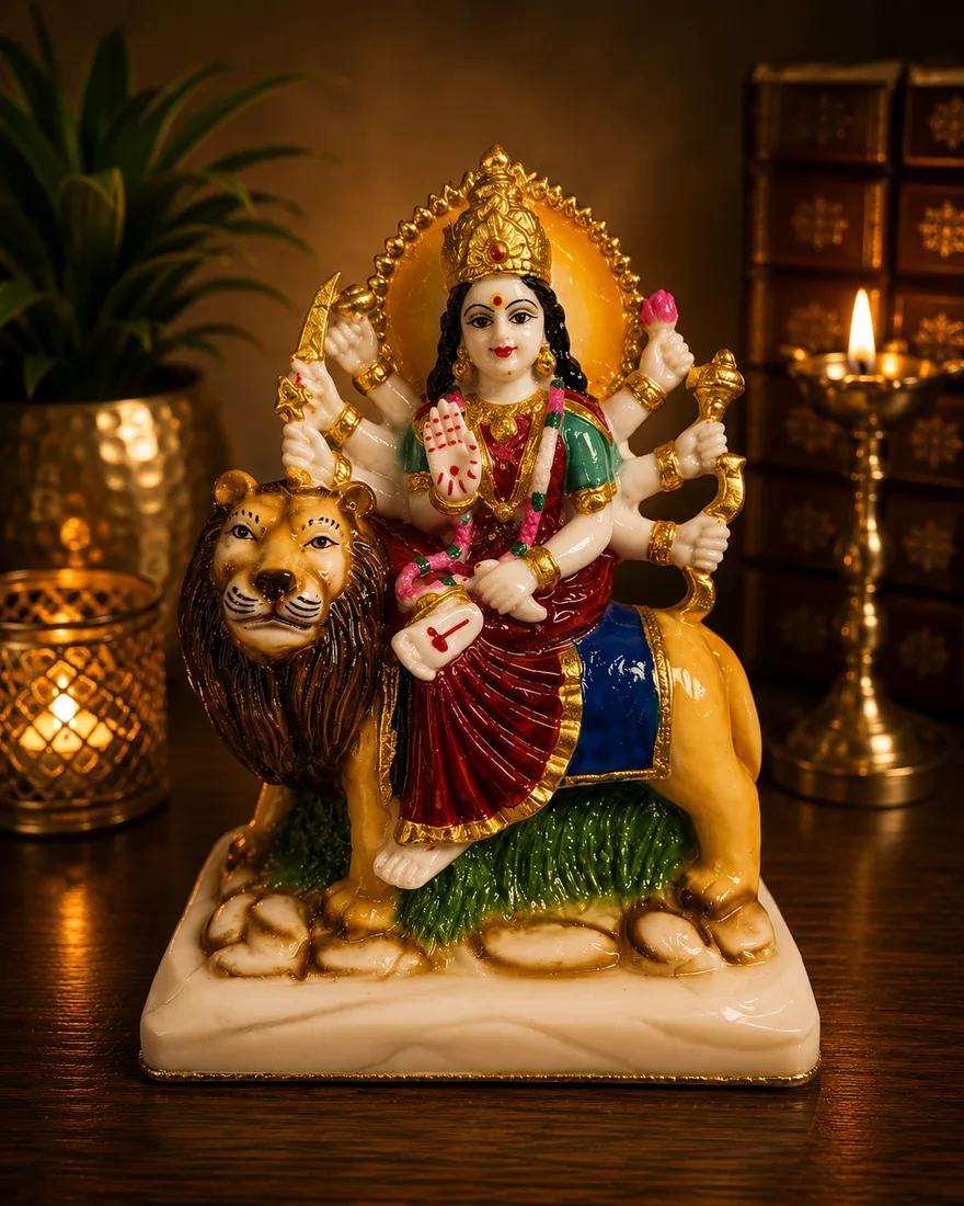 Maa Durga Marble-Finish Idol