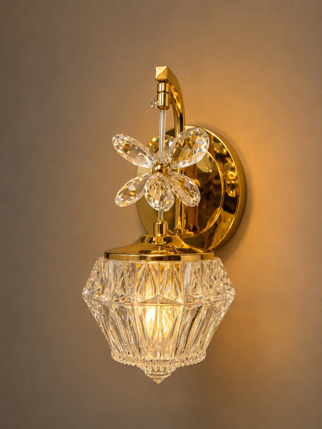 Ornate Gold Lantern Wall Sconce