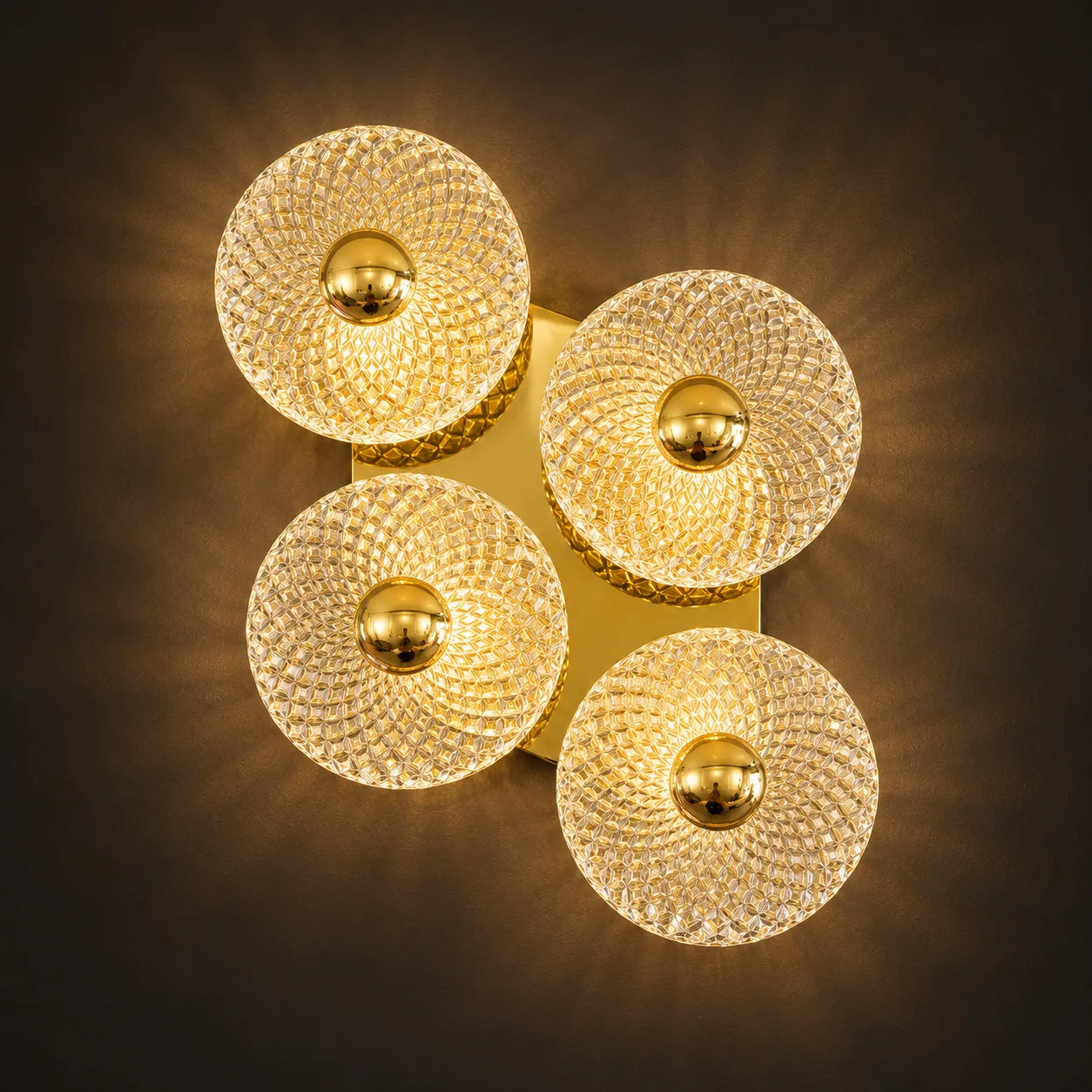 Quad Sunburst LED Wall Light
