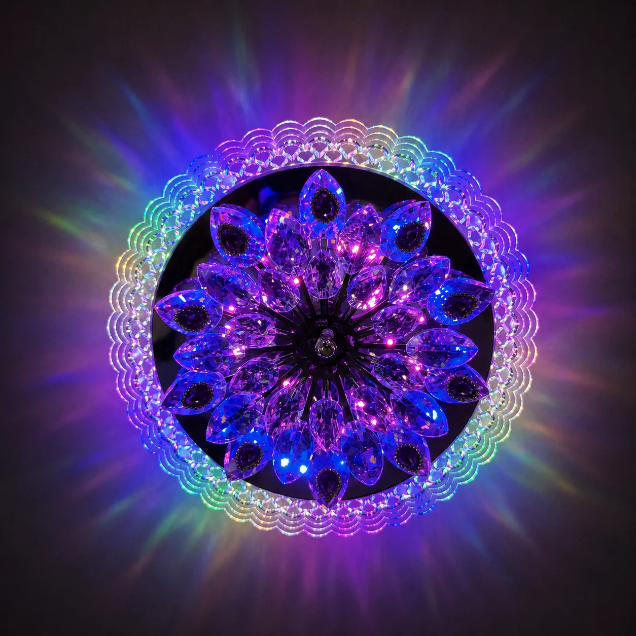 RGB Crystal Ceiling Light (Round)