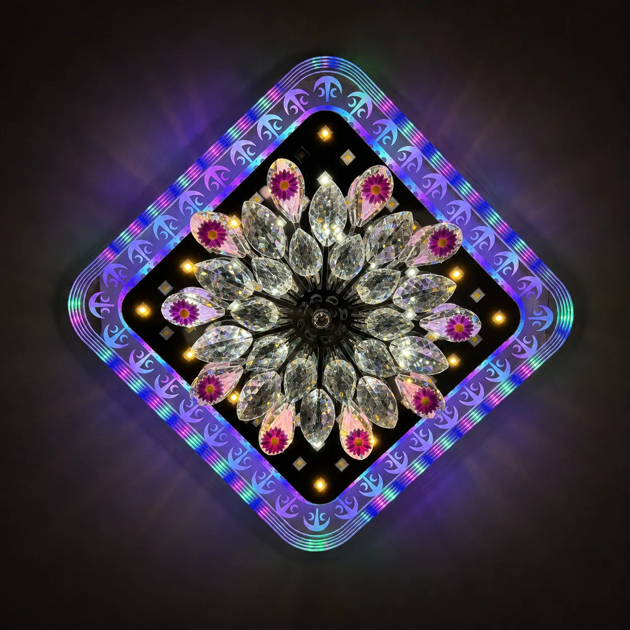 RGB Crystal Ceiling Light (Square)