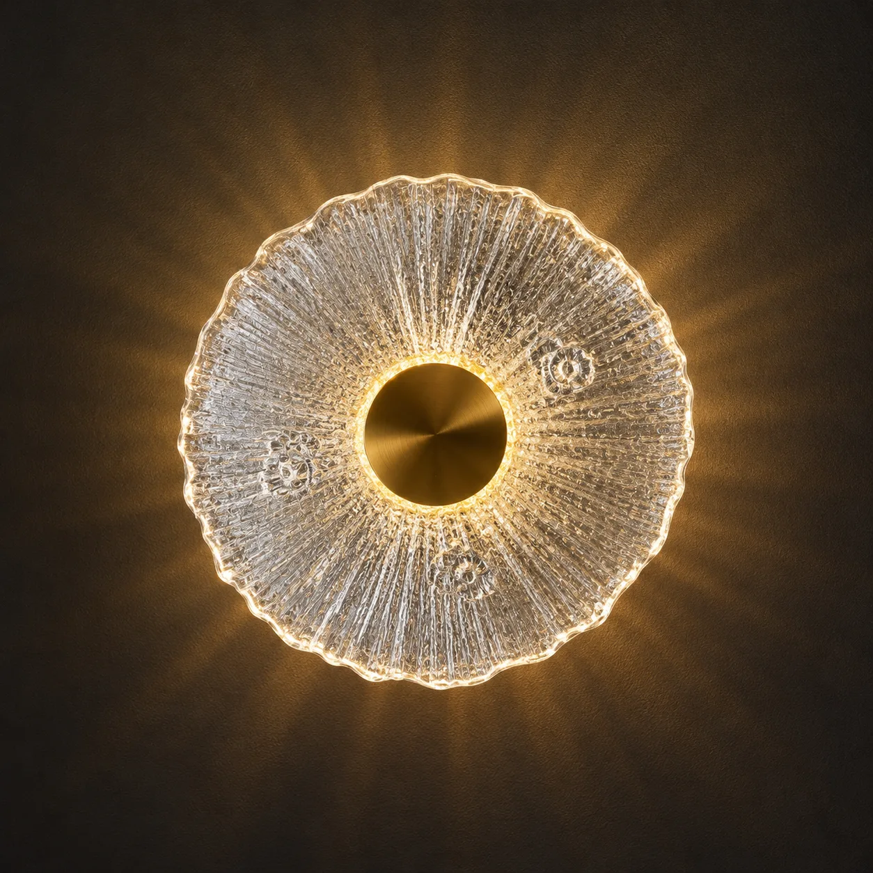 Round Crystal Burst Wall Light