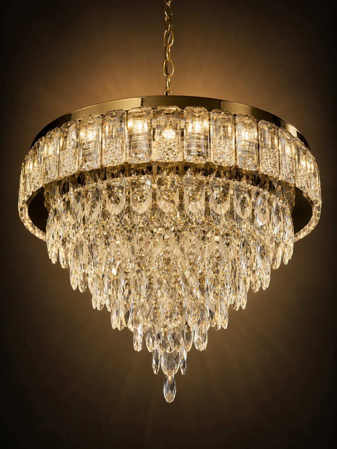 Round Tiered Crystal Chandelier