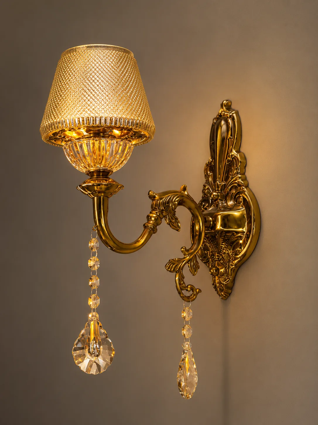 Royal Crystal Drop Wall Sconce