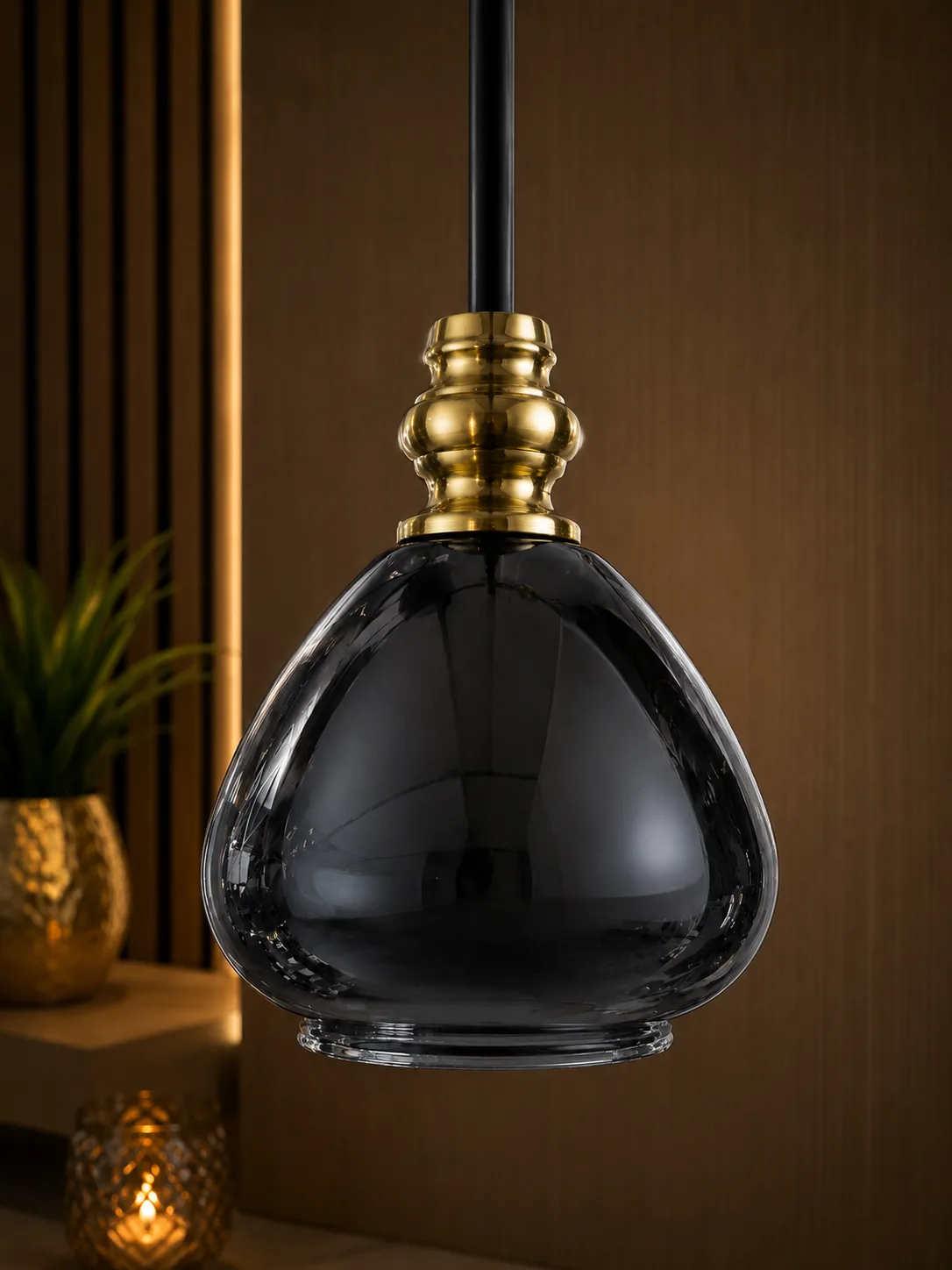Smoke Bell Glass Pendant