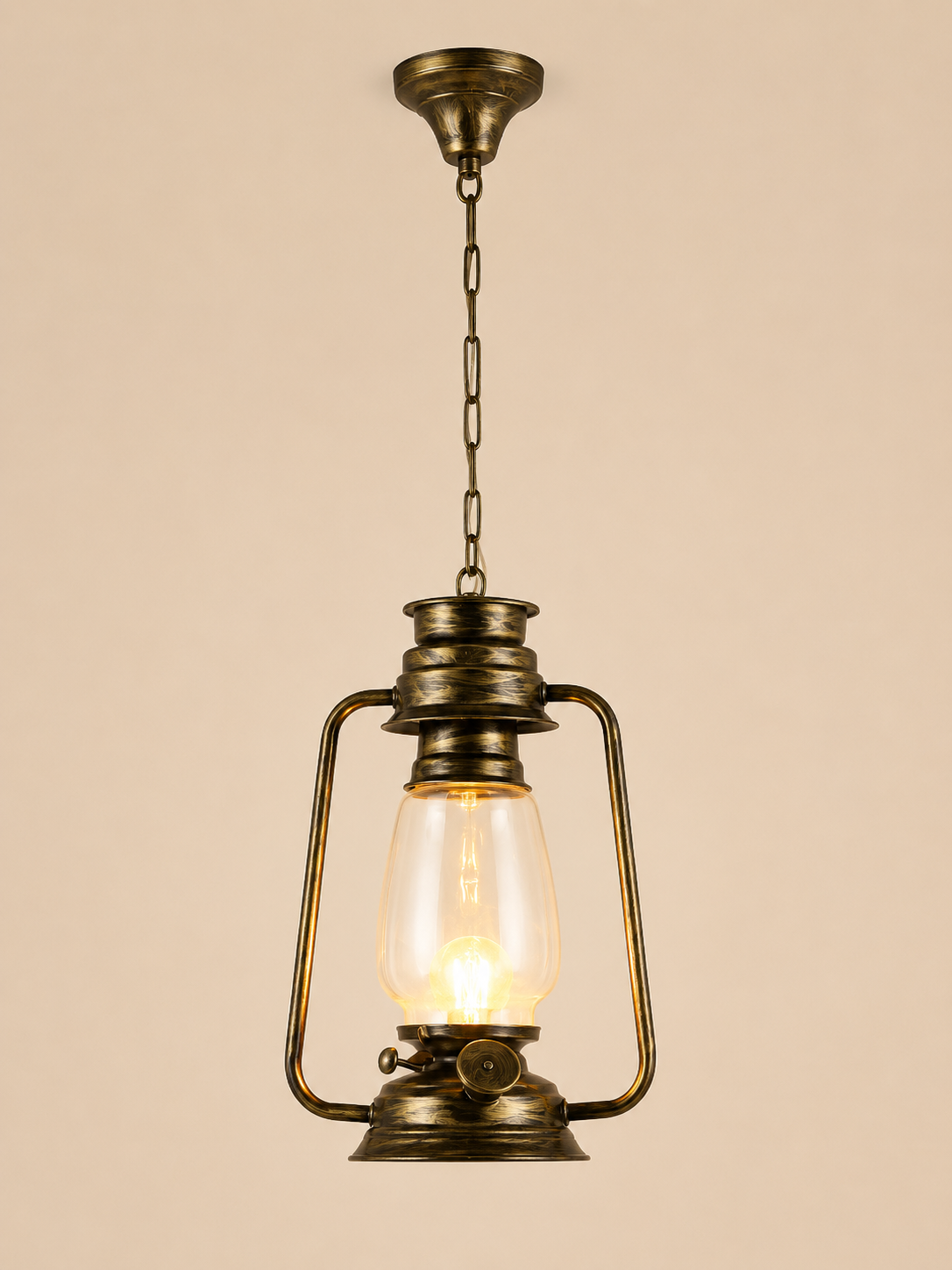 Heritage Vintage Lantern Pendant Light – Rustic Bronze Hanging Lamp